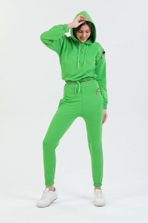 Trening dama verde pantalon si bluza - 4004